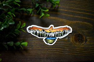 Heart of the Mountains Hawk Sticker