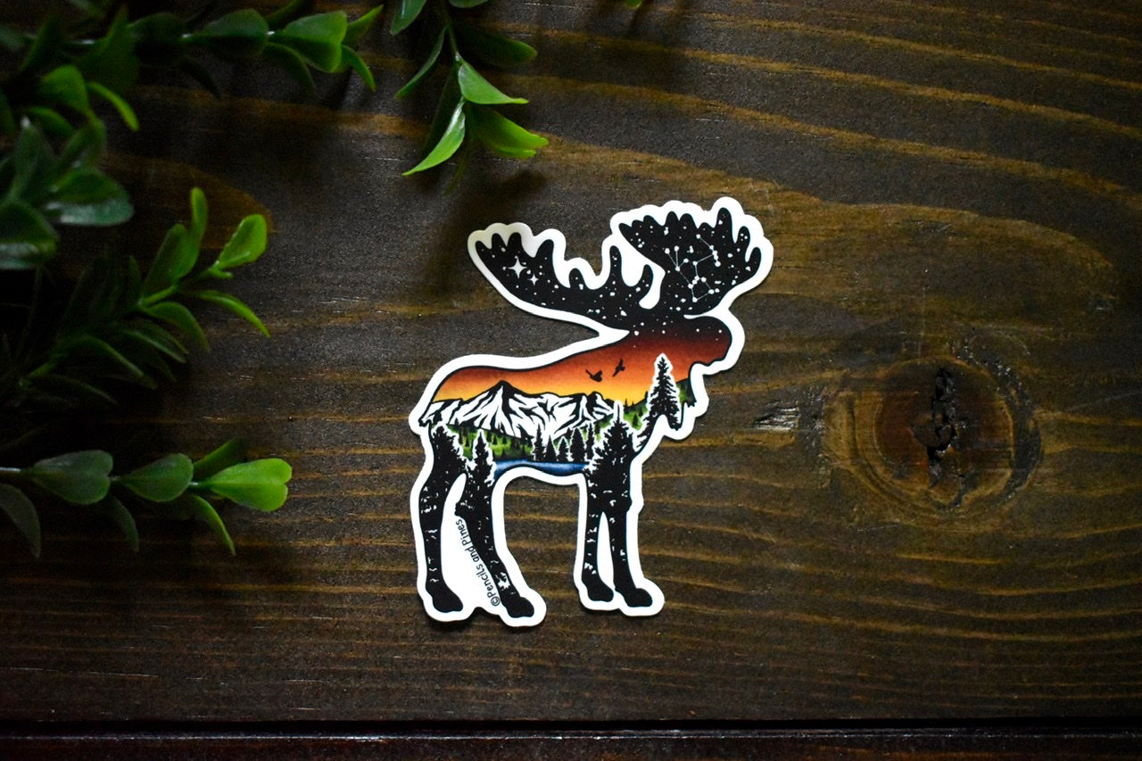 Mountain Moose Sticker