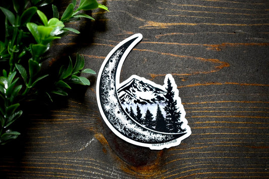 Mountain Moon Sticker