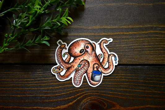 Octopaint Octopus in Color Sticker