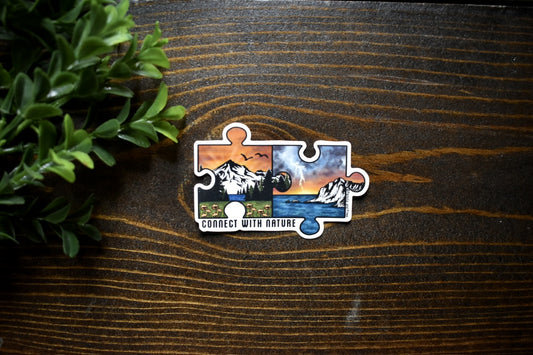 Connect with Nature Puzzle Piece Sticker