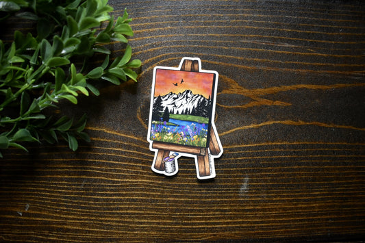 Painting Nature Easel Sticker