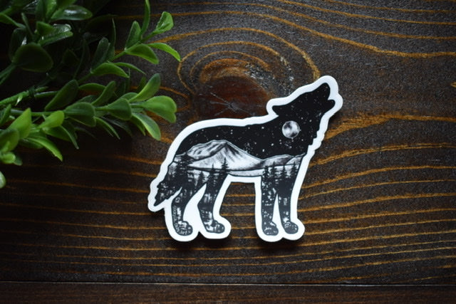 Wholesale Howling Wolf Sticker