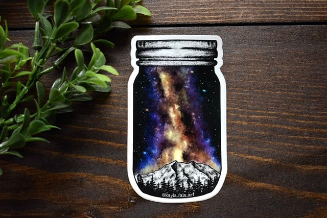 Milky Way Mason Jar Sticker