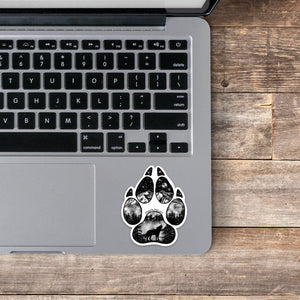 Wolf Paw Print Sticker