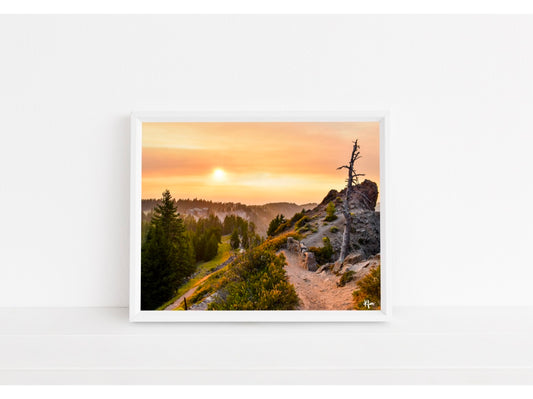 Smokey Crater Lake Sunset Print