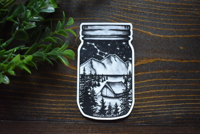 Wholesale Mason Jar Night with Nature Sticker