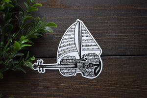 Violin Ship Sticker